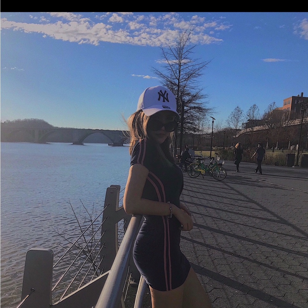 Missguided X Carli Bybel mock neck bodycon mini sports dress